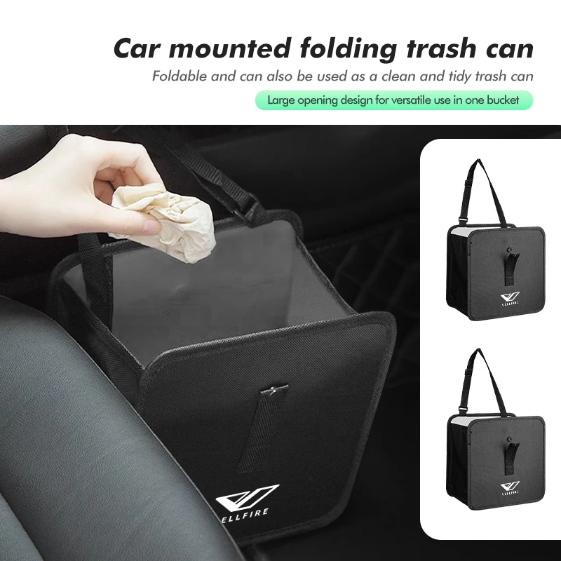 Car Trash Bin Garbage Can Hanging Foldable Storage Case For Toyota Vellfire Alphard FJ harrier Wish10 20 Series