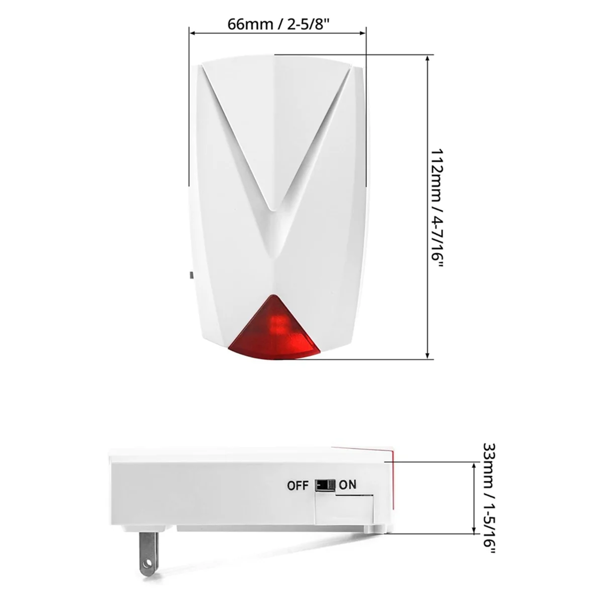 Power Failure Alarm, 118 Db Loud Siren with LED Light, 110V to 220V, Off/on Alert, 4 Pack,US Plug