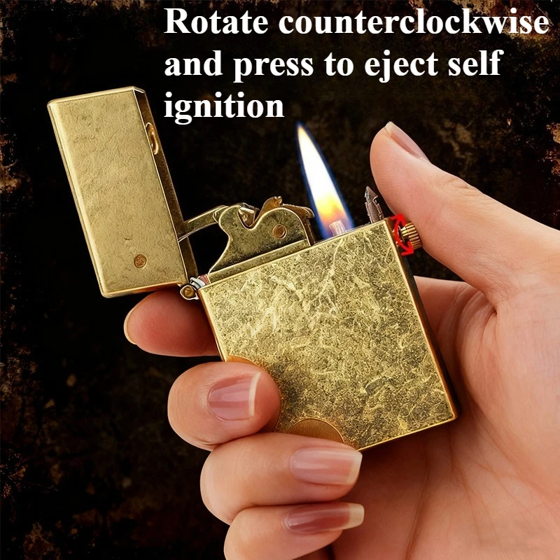 

Retro Grinding Wheel High-end Lighter with One Click Ignition Metal High-value Lighter To Give To Boyfriend