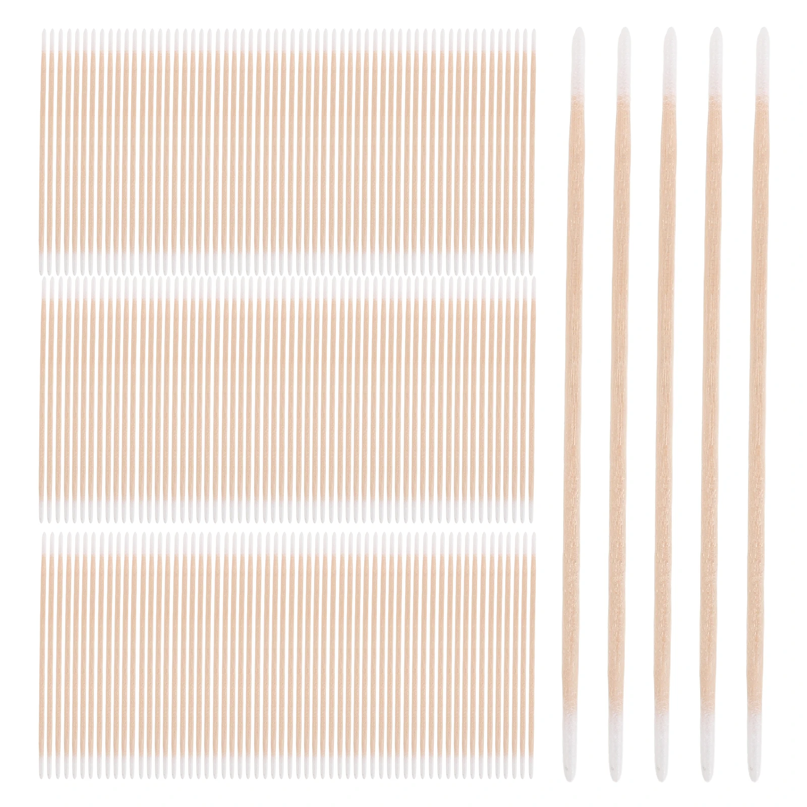 1200 قطعة مسحات قطنية ذات طرف رفيع منظف أظافر عصي قطنية مزدوجة مدببة مقبض خشبي لتنظيف الأظافر الدقيق #2