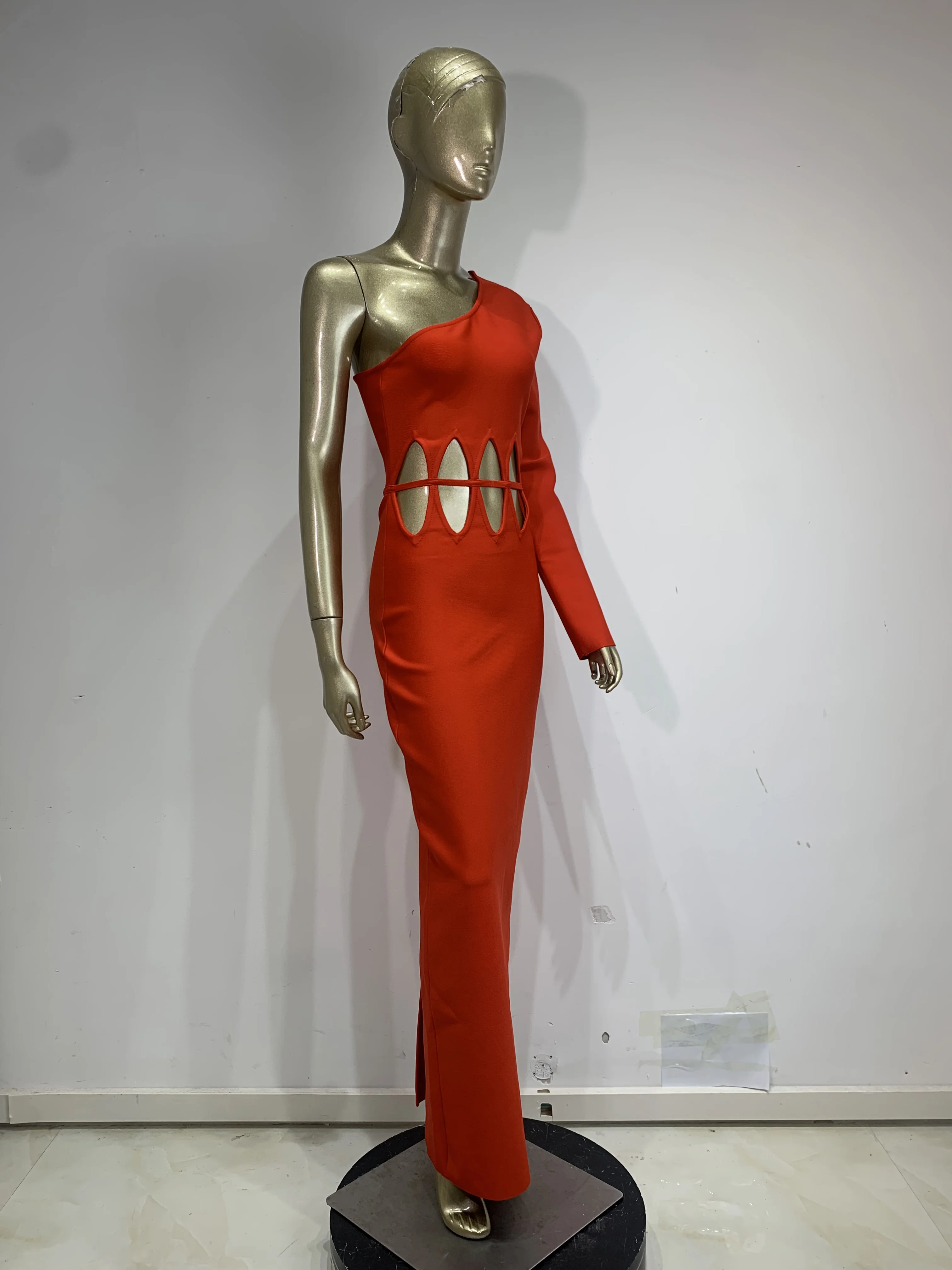 여성 섹시 컷아웃 원숄더 슬리브 밴디지 바디콘 드레스 셀럽 우아한 이브닝 파티 나이트클럽 생일 드레스