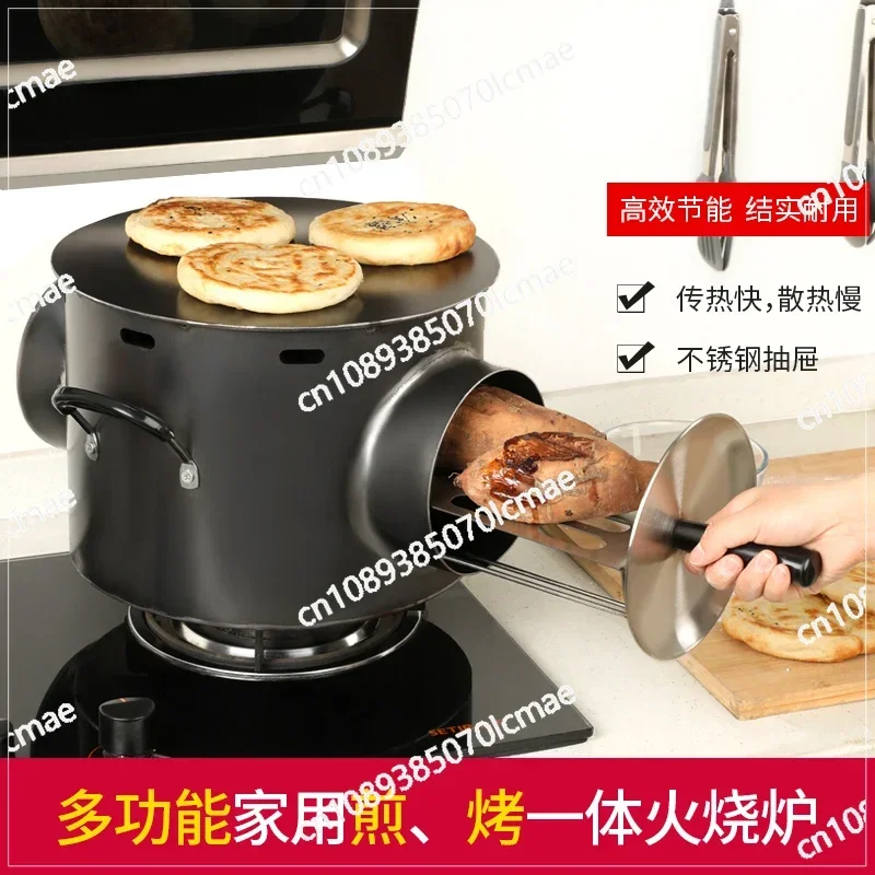 Household kitchen gas frying integrated oven biscuit baking oven Roujiamo oven