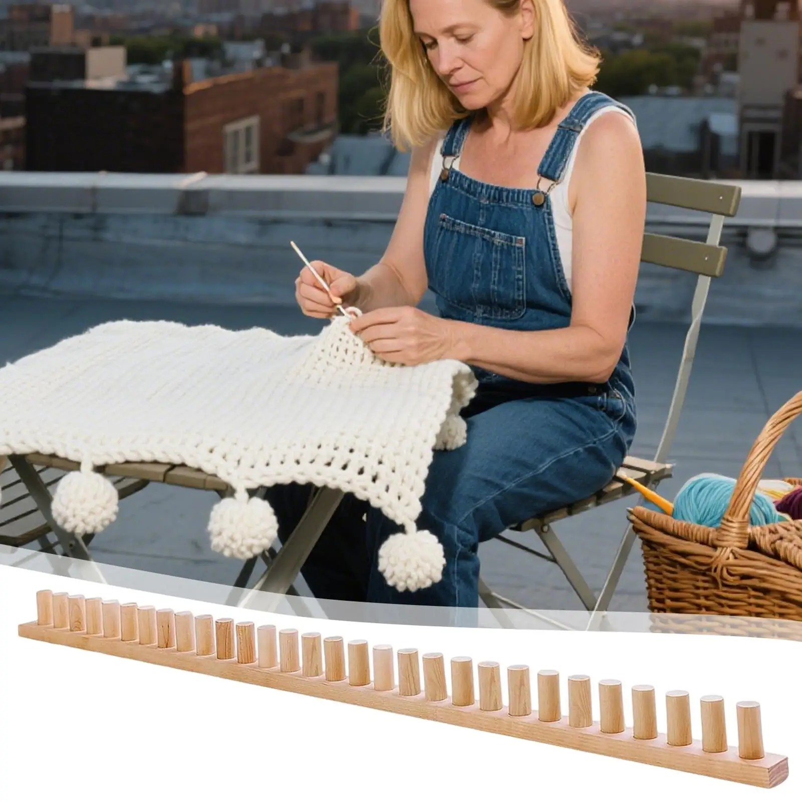 Hand Knitting Loom Chunky Crochet Loom Kit Hand Knitting Set For Crafts Hobby Beginners Weaving Blanket Scarf Sewing Cushion - view 3
