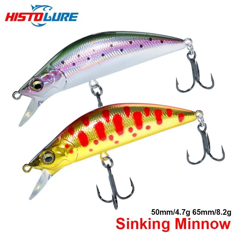 HISTOLURE Sinking Minnow  50mm/4.7g 65mm/8.2g Fishing Lures TROUT Artificial Jerkbait Hard Bait Pike Wobbler Crankbait