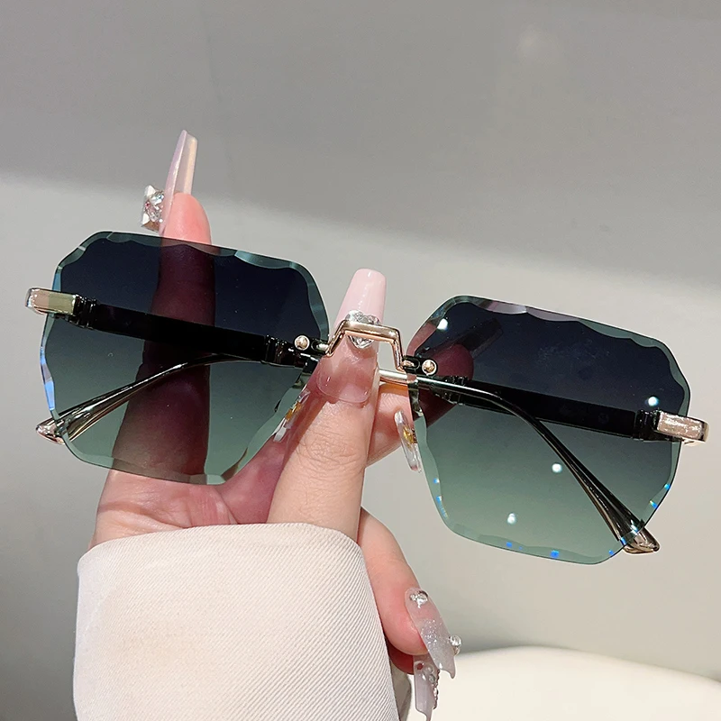 GM LUMIAS Oversize Randlose Sonnenbrille Männer Mode Gradienten Multi-farbe Shades Frauen Trendy Luxus Marke Design Dekor Sonnenbrille
