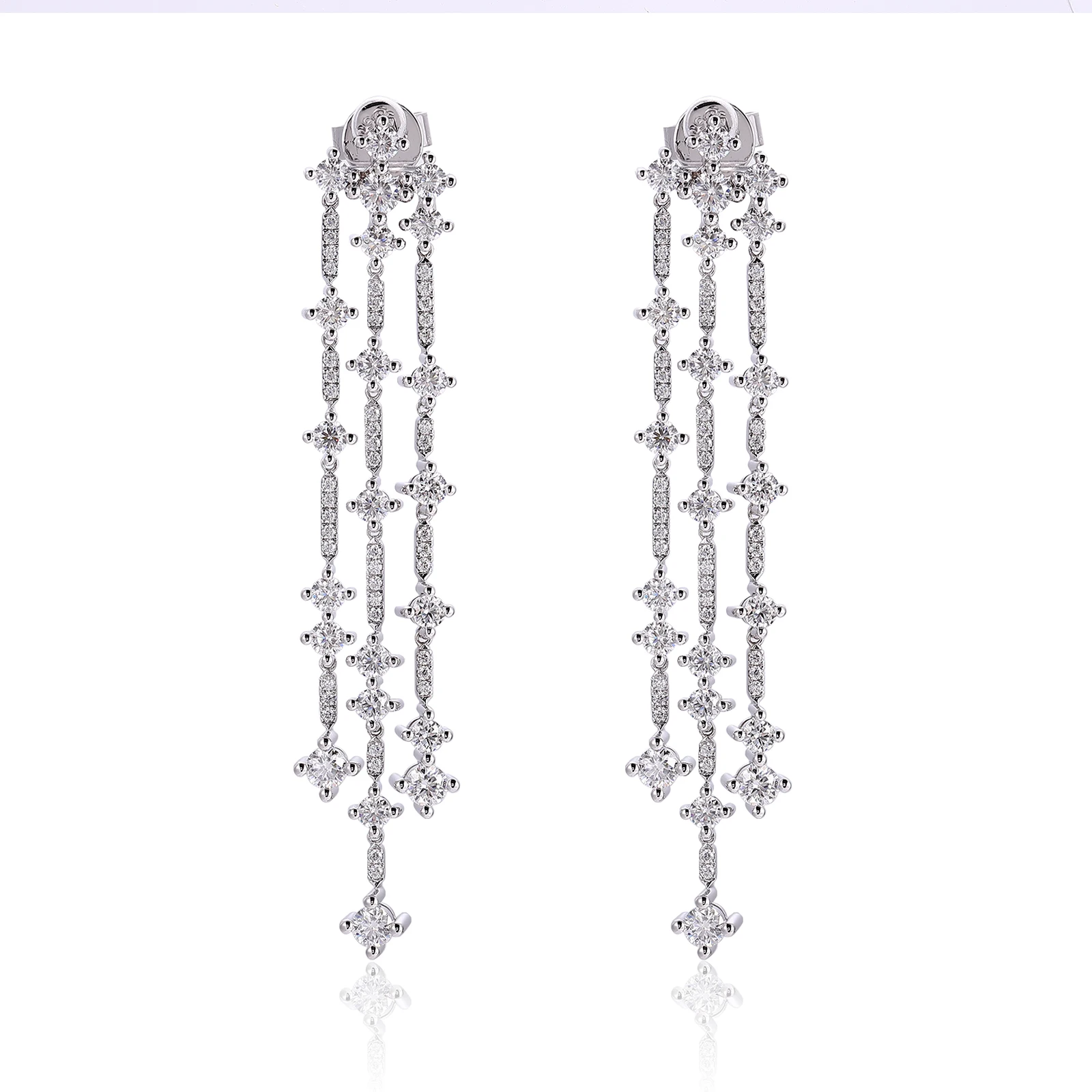 Provence 10K 14K white gold drop earrings lab diamond meteor star stud earrings luxury sparkling party jewelry birthday gifts