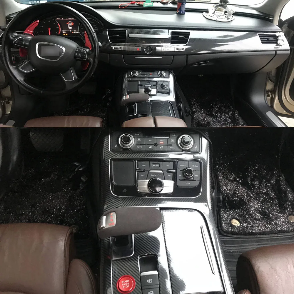 

Для Audi A8 D4 2011-2017 автомобильный Стайлинг 3D/5D углеродное волокно салон автомобиля центральная консоль цветная молдинговая наклейка наклейки детали