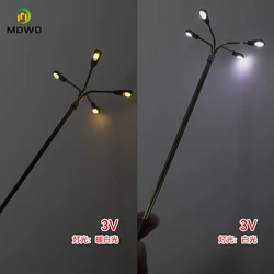 1pcs 3V Model Building Steel N Scale  Street  Railway Train Lamp Post  Lights LED Diorama Layout