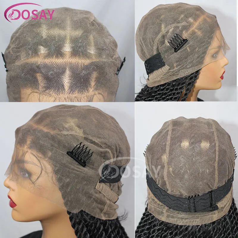 Full Lace Braided Wig Synthetic Twist Braid Wigs Lace Frontal Wig Senegalese Box Braided Wig For Black Women Knotless Braid Wigs