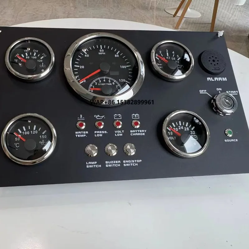 

Universal 5-Gauge Black Marine Instrument Panel for Meter Speedometer Engine for Boat and Car New Release