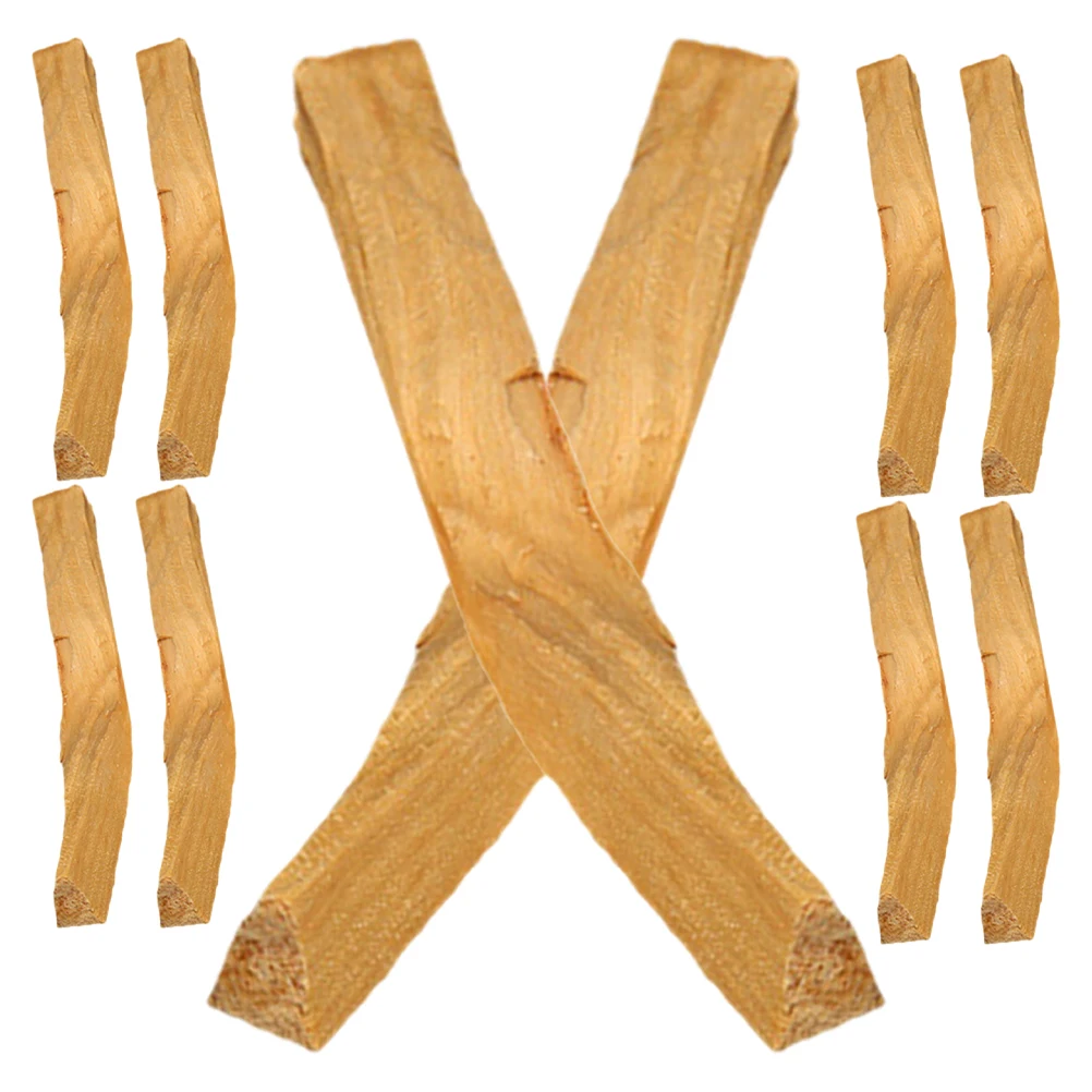 10 Uds. Tiras de madera sagrada, palitos naturales para difuminar, incienso de sándalo, quemador de limpieza con fragancia, regalos purificadores para sala de Yoga
