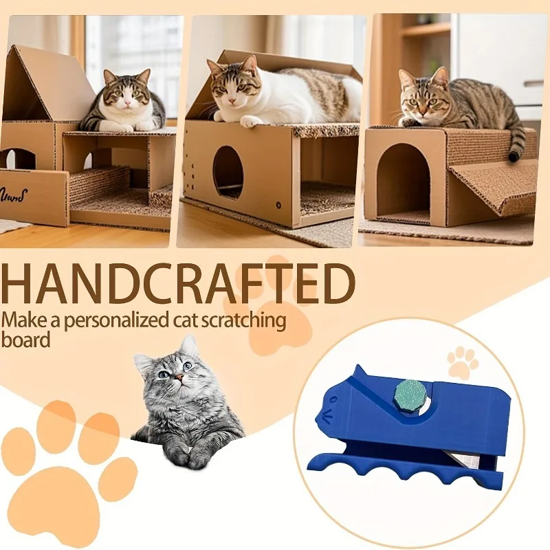 3DPrinted Kitten-Shaped DIY Cardboard Strip Cutter for Cat Climbing Frames - Tool for Creating Fun And Interactive Cat Furniture