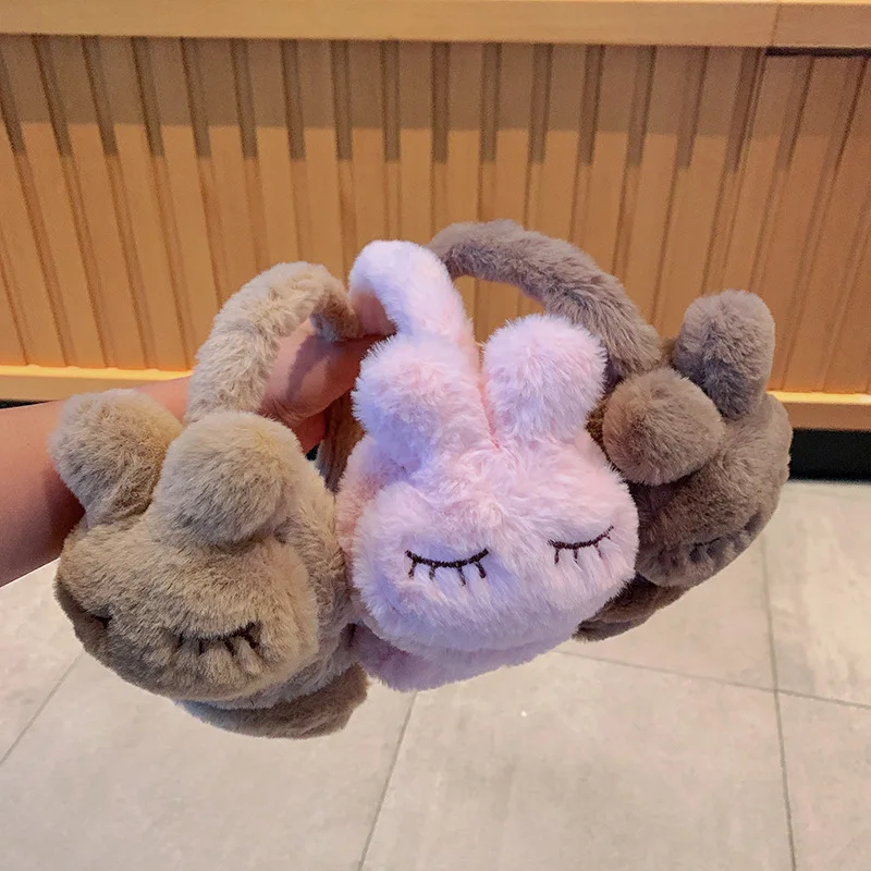 أكواب الأذن الشتوية الدافئة الإناث لطيف غطاء الأذن الطالب الشتاء حماية الأذن أفخم حقيبة الأذن غطاء الأذن المطرزة التجمد