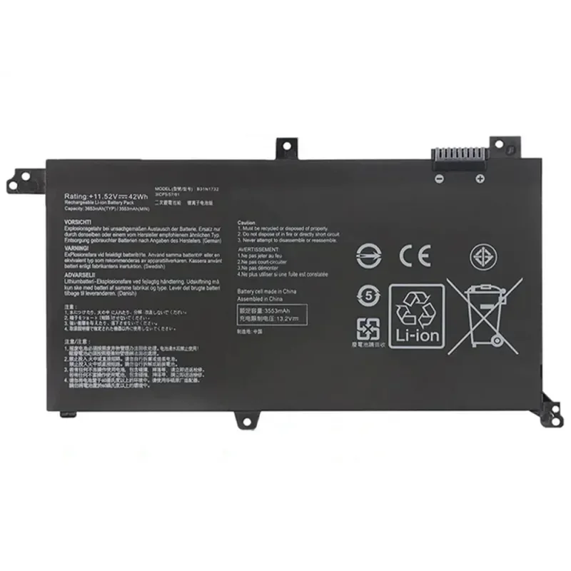 B31N1732 Batterie D'ordinateur Portable 42Wh Pour Asus VivoBook S14 S430FA S430FN S430UA X430UN R430FA X430FN X571G X571LH X571GT X571GD