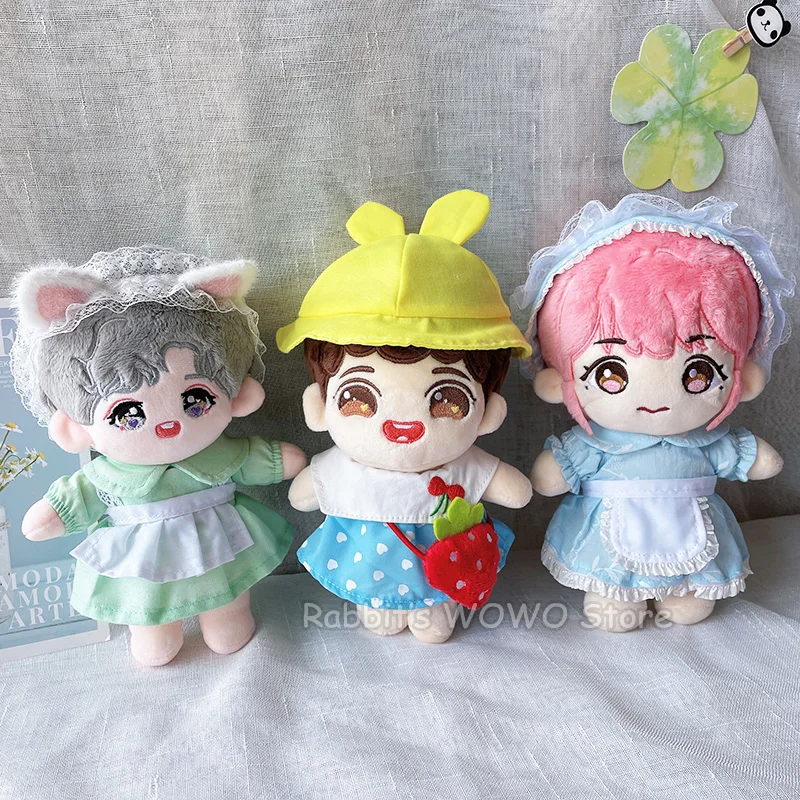 20cm Doll Clothes Hoodie Sweater Cloak Overalls for Idol Cotton Stuffed Star Dolls Toy Accessories Korea Kpop EXO Doll Outfit