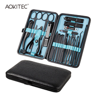 Aokitec 26pcs Nail Clippers Set Stainless Steel Cutter Tool Portable Travel Manicure Nail Cutter Sets Tools