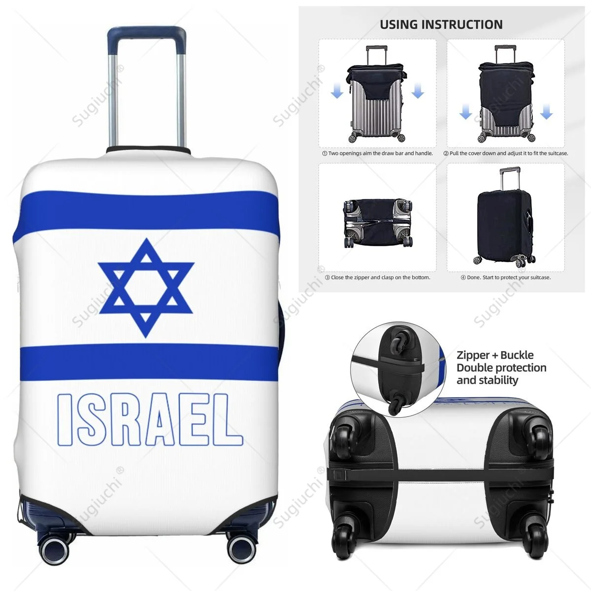 

Israel Flag Luggage Cover Suitcase Elastic Dust Case Travel Accessories Printed Baggage Case Protective