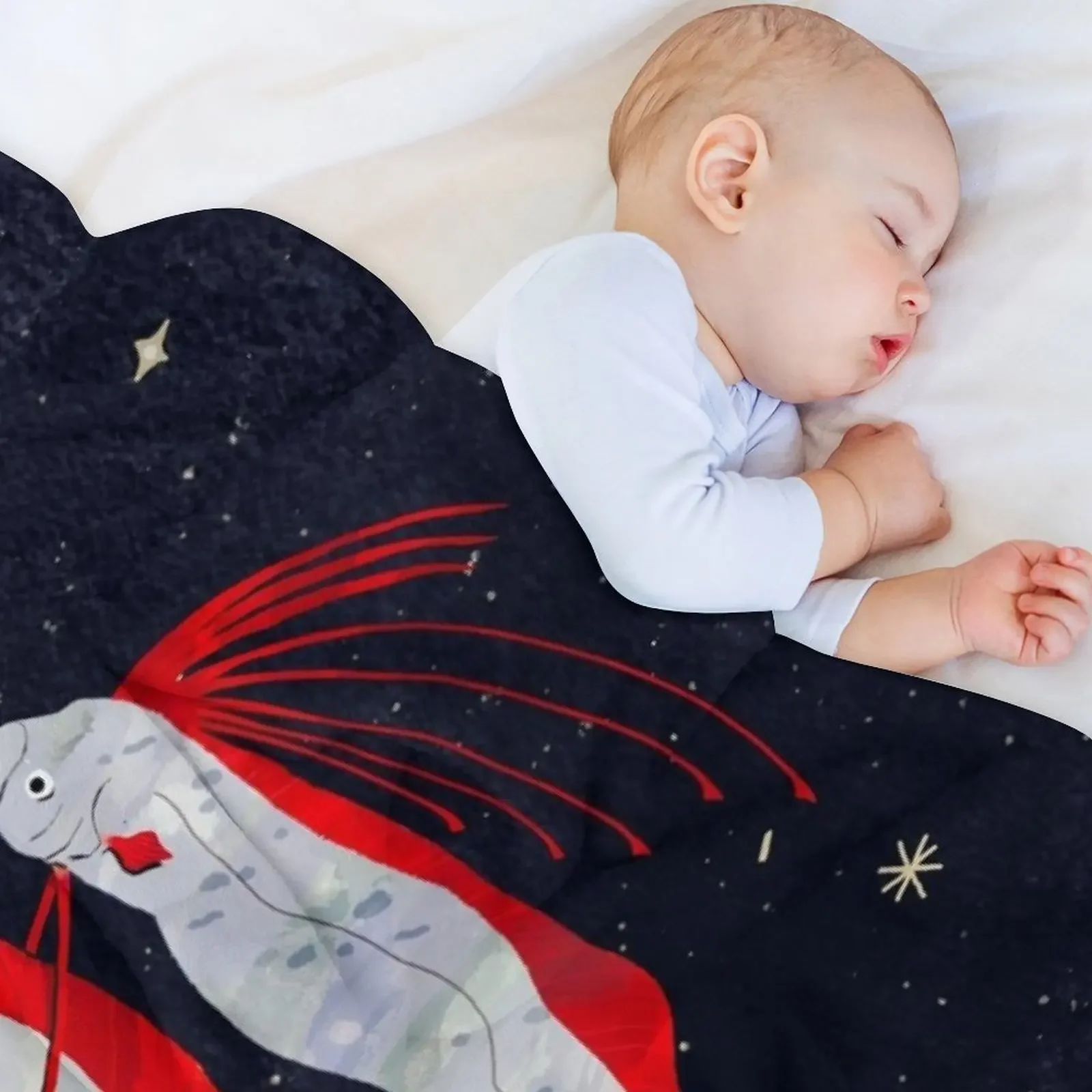 Starry Oarfish Throw Blanket Comforter Loose Beach Warm Blankets