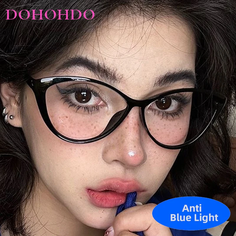 

New Fashion Y2K Sexy Cat Eye Optical Protection Spectacle Brand Designer Anti-Blue Light Computer Women Men Eyeglasses Lentes