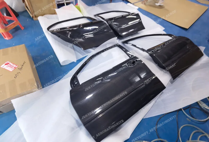 For Mitsubishi Evo 7 8 9 Front & Rear Door Replacement Carbon Fiber 4pcs car BodyKits - view 4