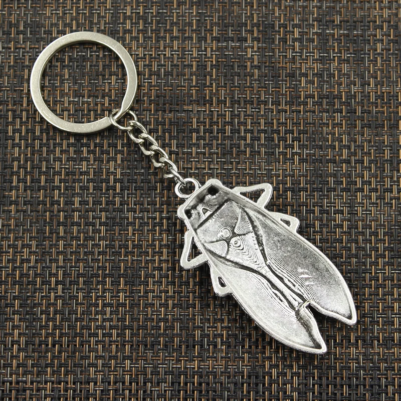 Keychain 62x33mm Summer Cicada Pendants DIY Men Jewelry Car Key Chain Ring Holder Souvenir For Gift