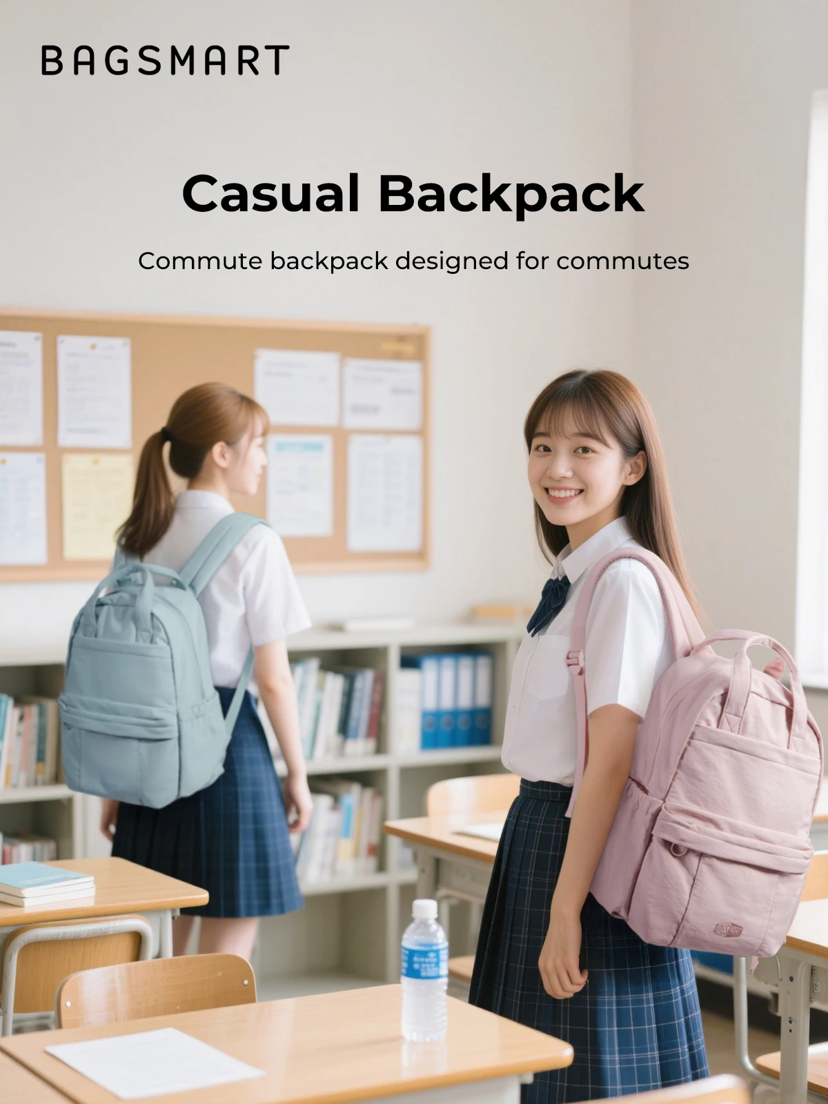 BAGSMART Girls School Backpack Multi-Function Leisure Travel Hand Luggage Backpack Large Capacity Business 14.3 in Laptop Bag