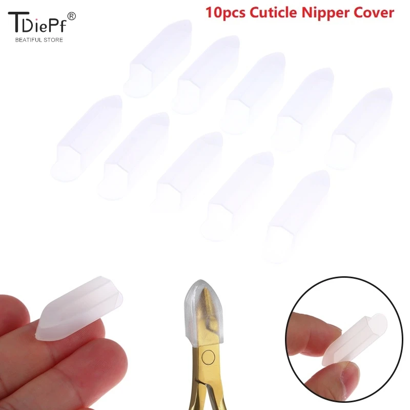 10PCS/Pack Clear Dead Skin Clamp Sleeve Nipper Cover Protective Sleeve For Nail Cuticle Scissors Manicure Dead Skin Tweezers Cap