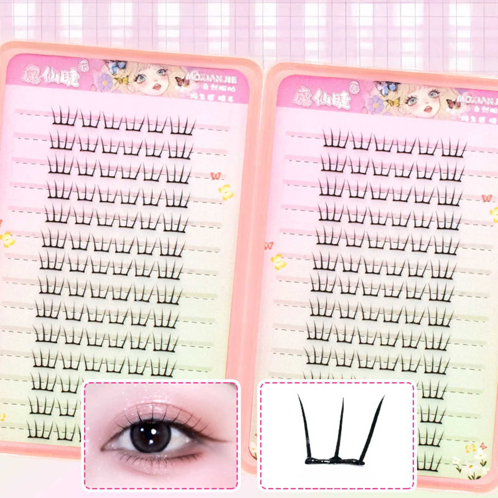 Koreaanse stijl Wimpers Natuurlijke zachte Dunne valse Wimper extenstons W vorm Piekerige nep Wimpers Voor Vrouwen dagelijkse wimper Party Make-Up