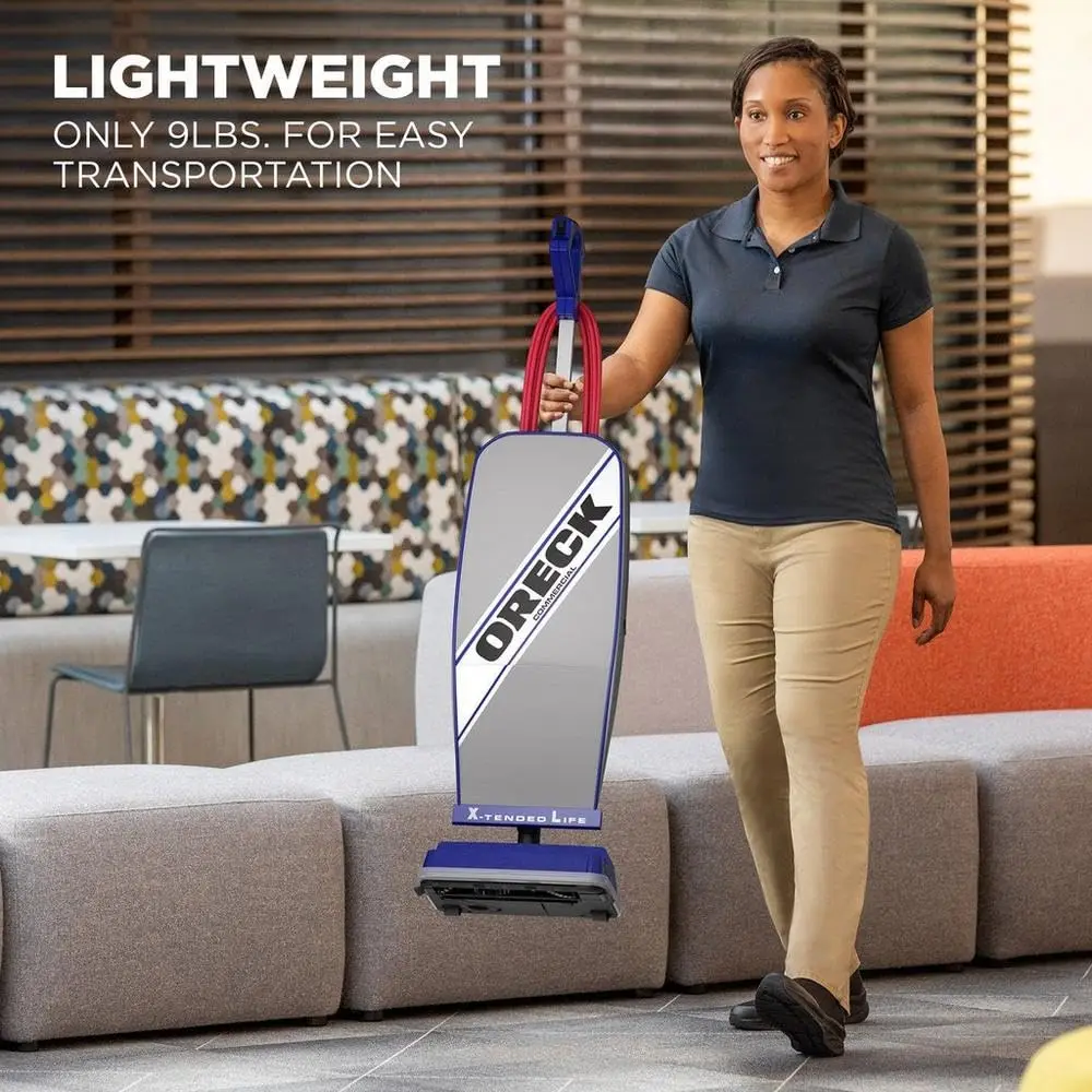 Commercial XL Vacuum Cleaner Bagged Upright Vac Lightweight Carpets Hard Floor Automatic Height Adjust High Speed Brush Roll Com