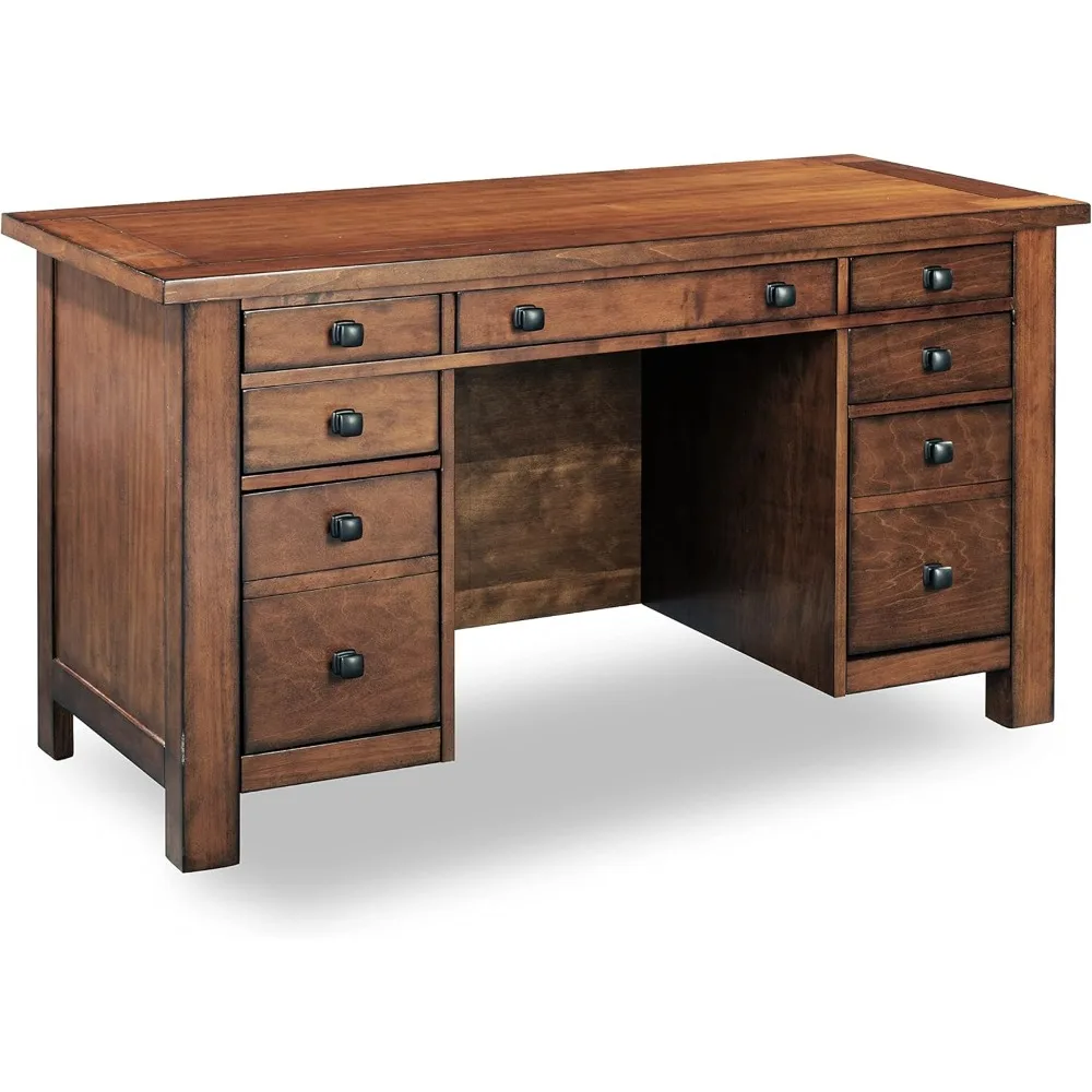 

Homestyles Tahoe Aged Maple Executive Pedestal Desk