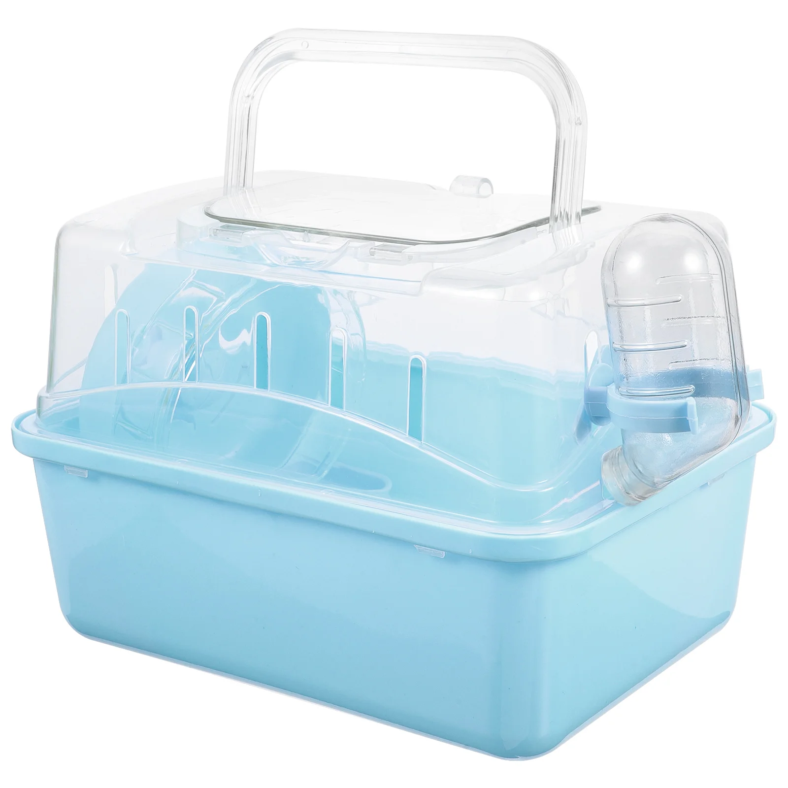 

Hamster Cage Sunroof Small Pet Carrier Plastic Carrying Case for Travel Animal Portable Sky-blue