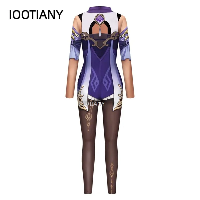 IOOTIANY Cosplay Anime Game Keqing Sexy Bodysuits  Carnival Clothing Outwear Female Cosplay Costumes Women Jumpsuits 2024