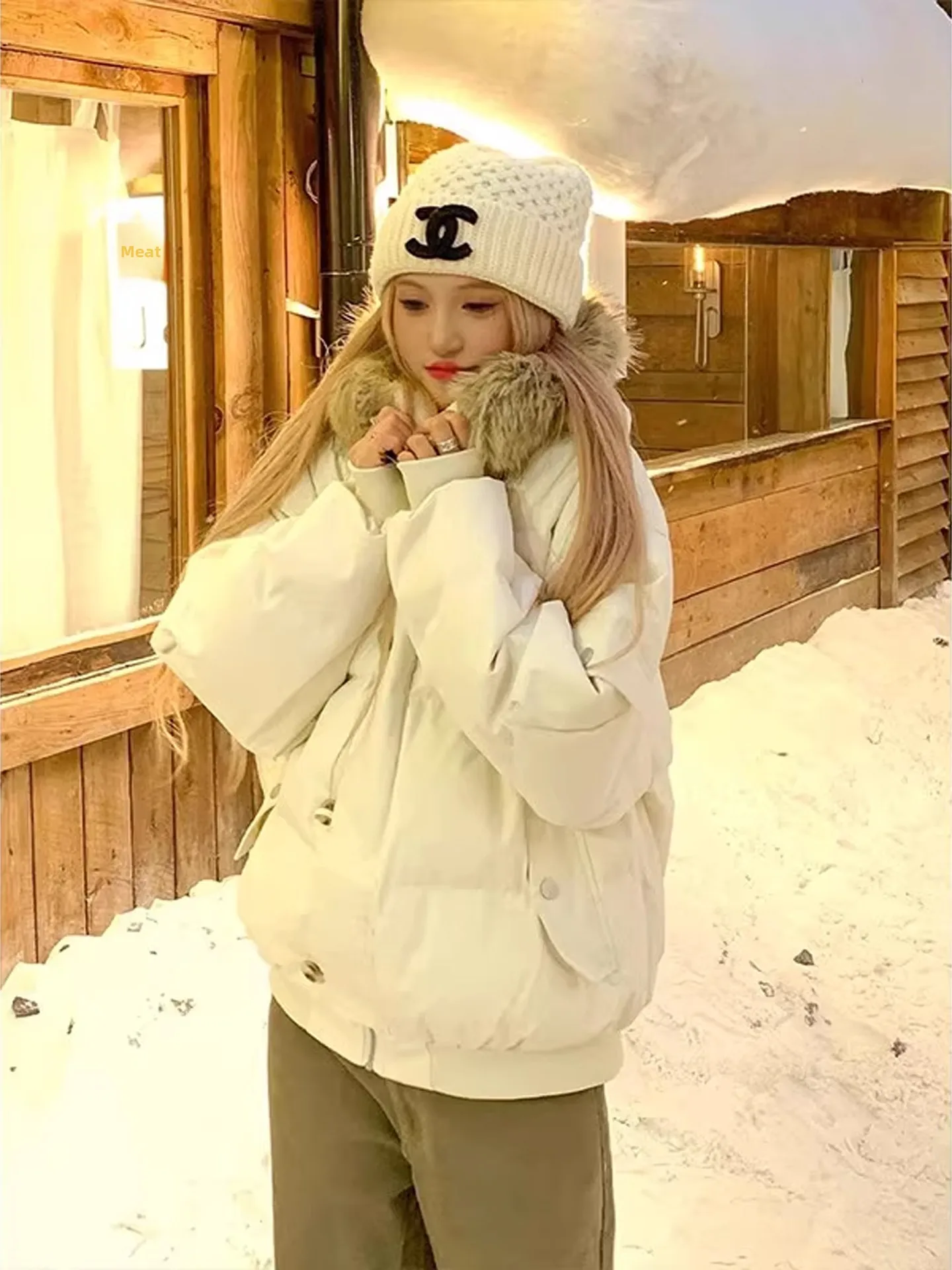 Coreano Sle Thiened Jaet de Algodão com Capuz Homens Mulheres Casual Confortável Quente Faionable Casacos de Inverno Não Bulky