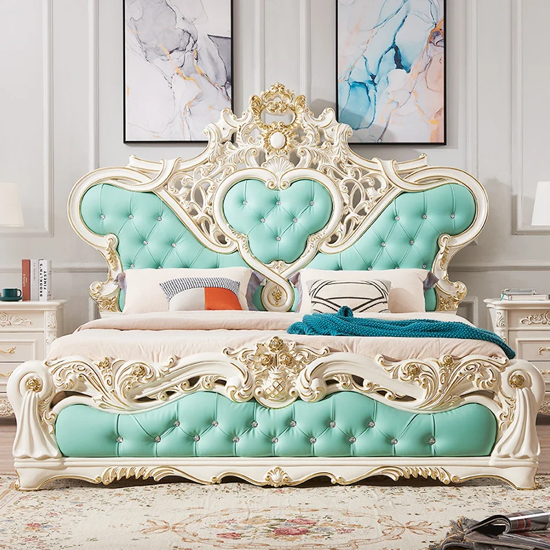 سرير الأميرة الأوروبي الملكي الفاخر براقة الملكة الأبيض الجلود سرير مزدوج تخزين حديث كاما صندوق كاسال الأثاث لغرفة النوم