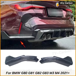 Rear Bumper Lip Splitters Flaps Apron for BMW G80 G81 G82 G83 M3 M4 2021Up Dry Carbon Fiber Rear Diffuser Lip MP Style Winglets