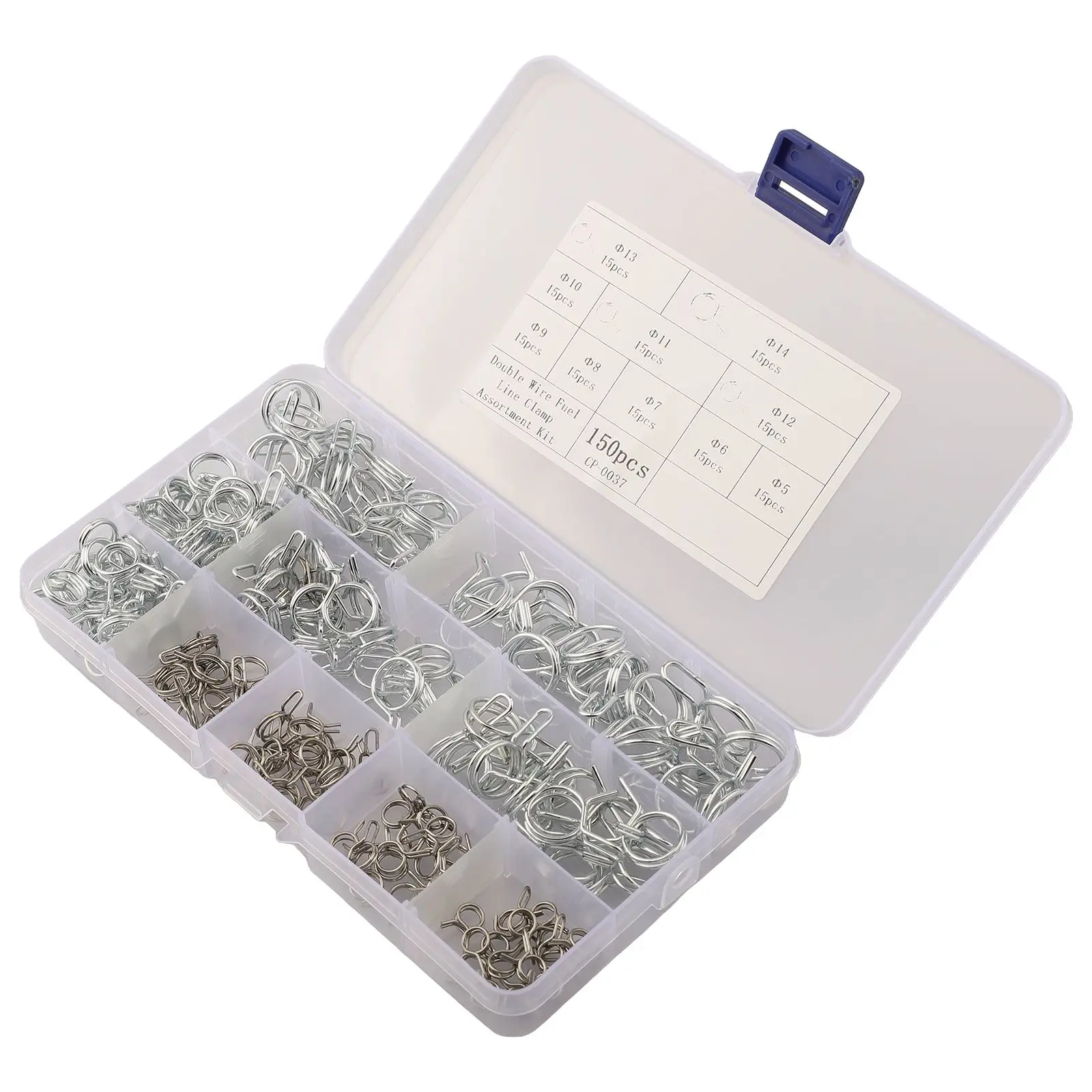 For Appliances Double Wire Hose Clamps Spring Loaded Clips 5mm 150 Pieces Total Easy To Store Long Time Service