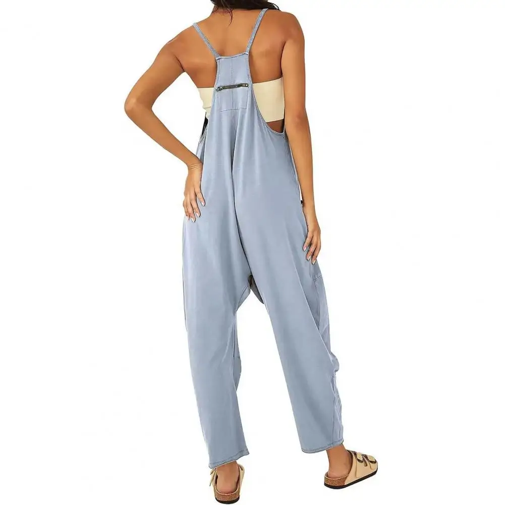 Soft Suspender Pants Sleeveless Romper Overalls Loose Summer Women Romper Overalls  Streetwear