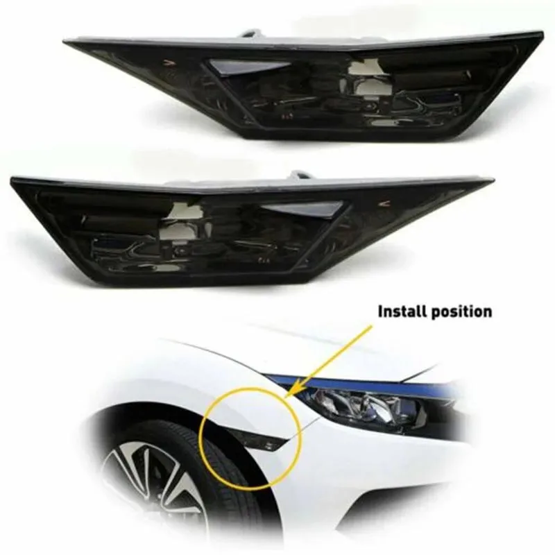 For Honda Civic Coupe Sedan 2016 2017 2018 2019 2020 2021 Car Front Bumper Side Marker Lamp Signal Light Housing Reflector