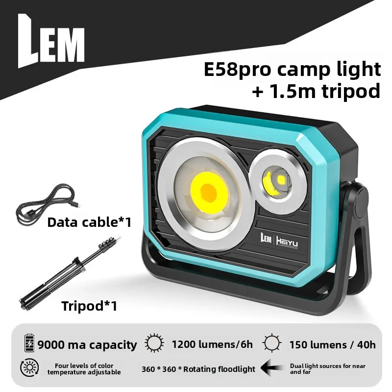 Magnetic Base & COB Floodlight - Multifunction Rechargeable Mini Work Light for Camping and Hands-Free Tasks