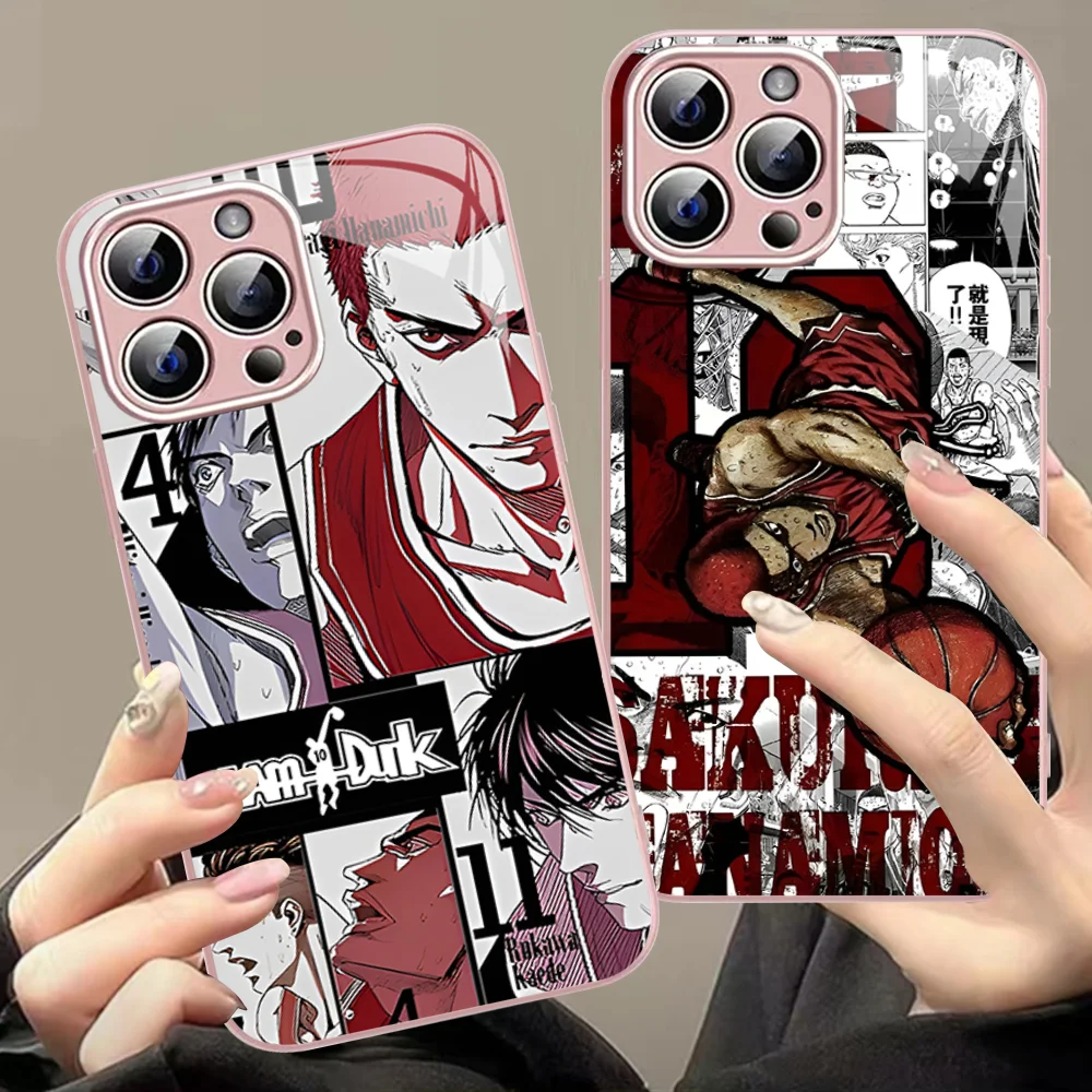 Japan Comic Slam dunk Sakuragi Phone Case For iPhone 14 13 12 Mini 11 Pro XS Max X XR 14 Plus Tempered Glass Cover