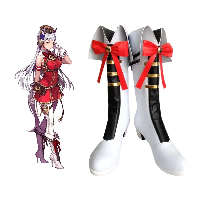 لعبة Umamusume Pretty Derby URA Gold Ship Cosplay Shoes أحذية أنيمي الهالوين حفلة عيد الميلاد زي الإكسسوار