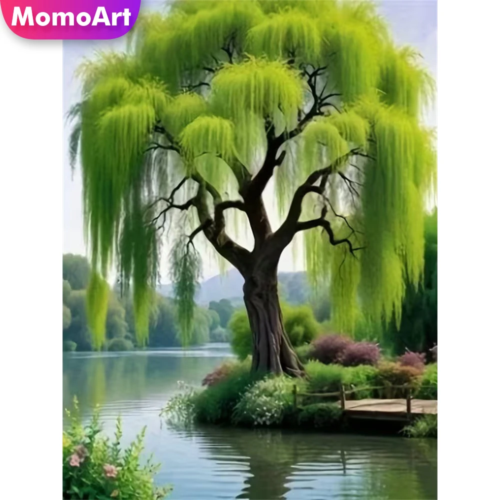 

Momoart Новое поступление Алмазная вышивка дерево пейзаж бисером DIY картина полный квадратный круглый алмаз мозаичный декор для дома