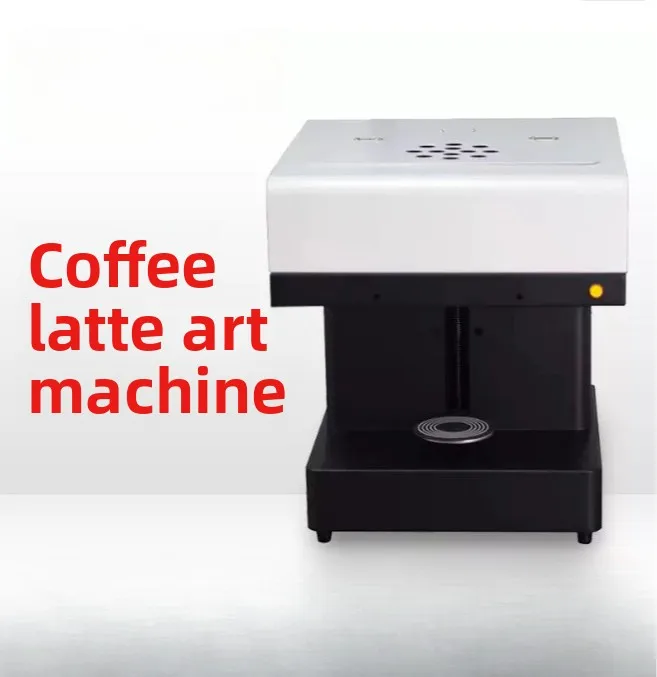 600DPI Food Printer for Latte Art & Cake, 4-Cup Coffee Drawing Machine with Edible Ink