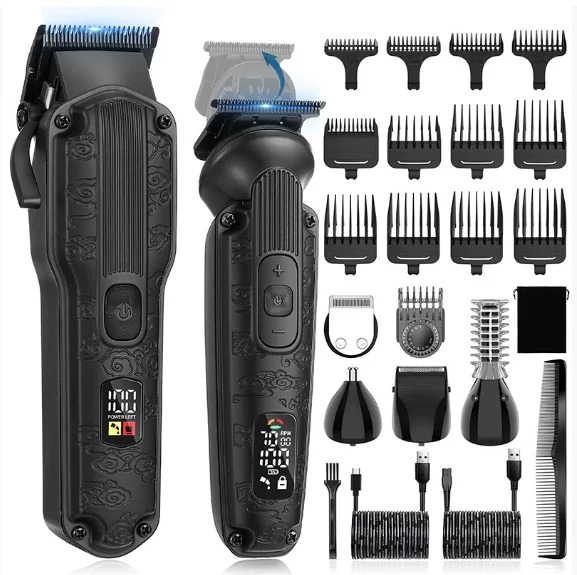 Scttomon Tondeuse Elektrische Trimmer voor Huid Vervagen Kaal Hoofd Scheren Haarlijn Beeldhouwen Baard Trimmen Olie-Hoofd Stijl 2-delige set