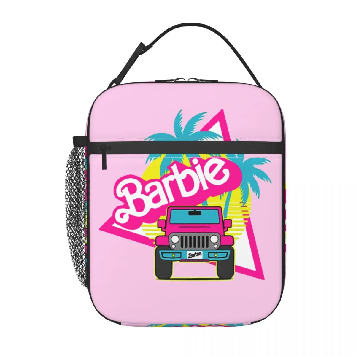 Custom Barbies Jeep Insulated Lunch Bag for Camping Travel Food Waterproof Cooler Thermal Bento Box Women Kids