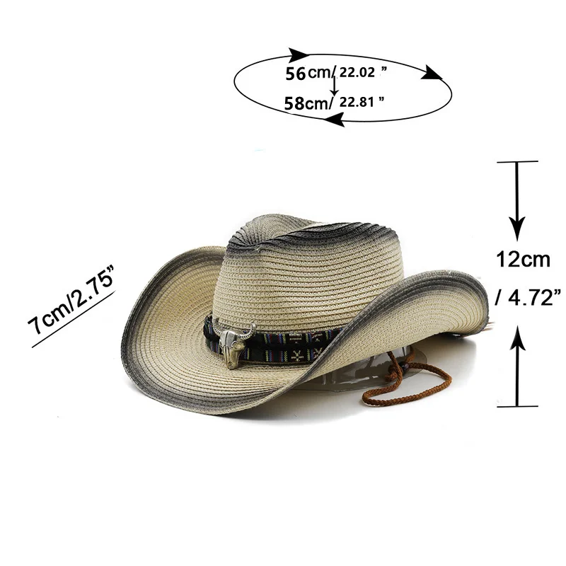 Hat Panama Retro Straw Cowboy Summer Hats for Women Men Fedora Wide Brim Belt Decorate British Style Jazz Sombrero Cap