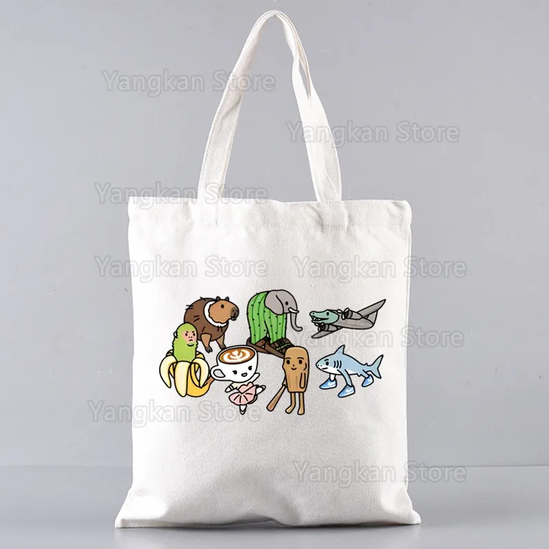 Italien Brainrot Cappuccino Ballerina Tralalero Chimpanzini Simple Women Package Elegant Canvas Bag Handbags Picnic bags