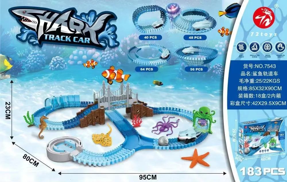 Bricolage enfants ensemble de vapeur assemblage amusant requin Rail voiture dessous de verre jouet Parent enfant Interaction Puzzle monde sous-marin enfants jouet cadeaux