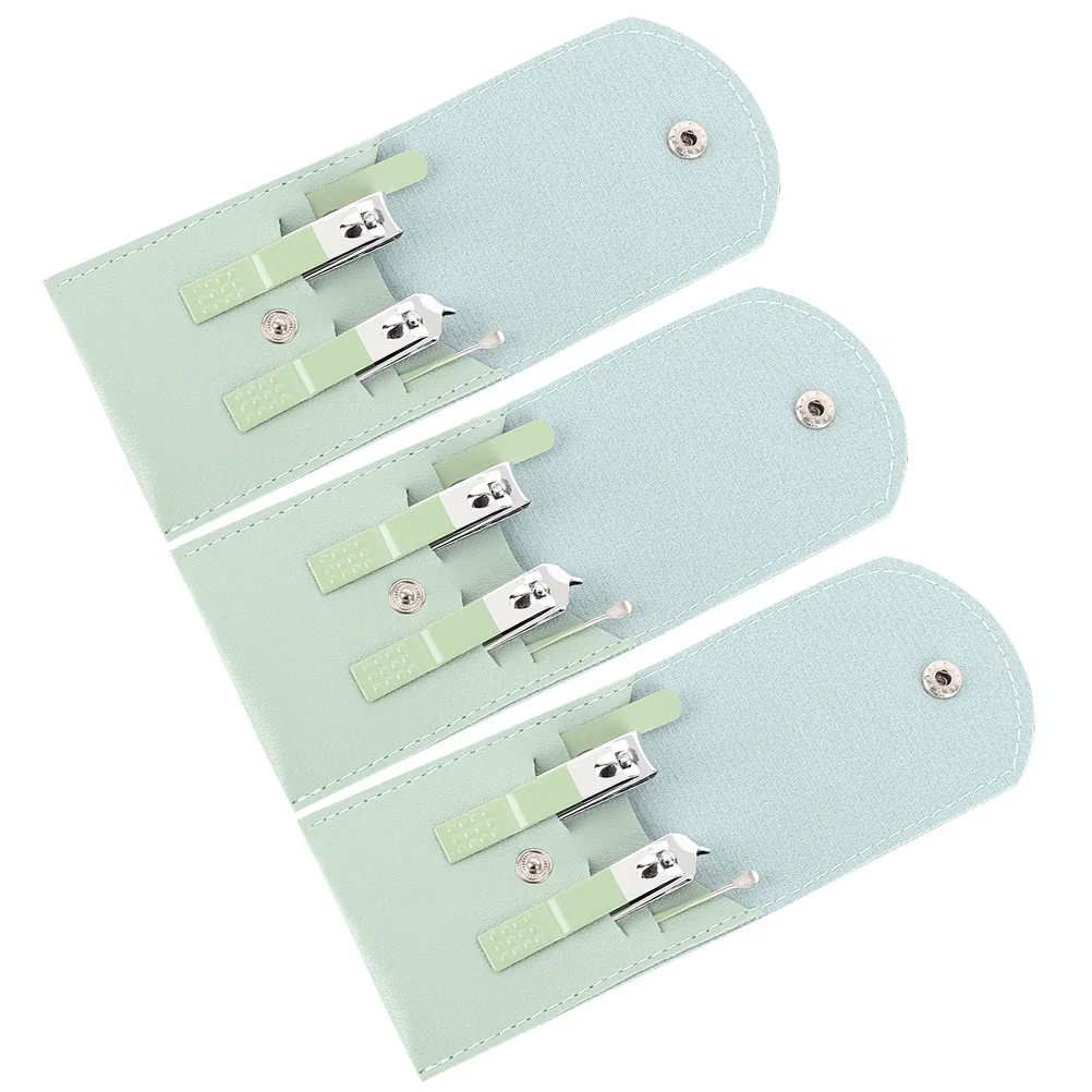 3세트 매니큐어 세트 전문가용 손톱깎이 키트 여성용 여행용 페디큐어 도구 손톱 관리 키트 매니큐어 세트 여성용