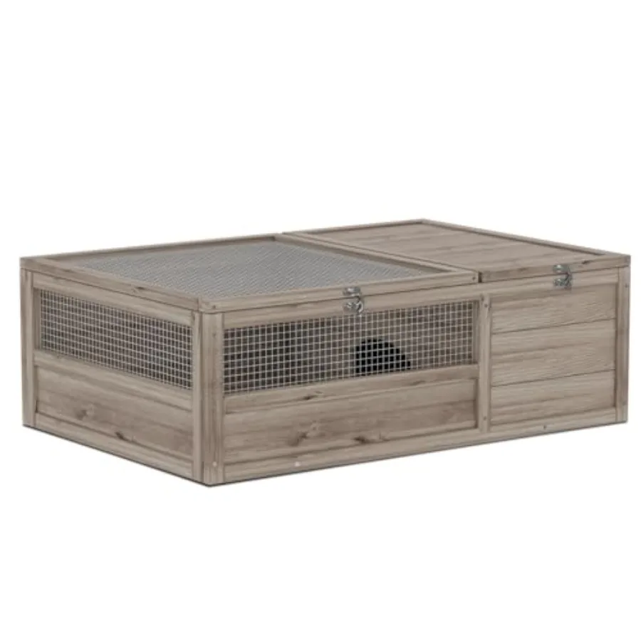 

36 Wooden Tortoise Cage with Two Room Design for Large Tortoise Habitat Indoor Outdoor Use Ideal Reptile Enclosure for Snakes a